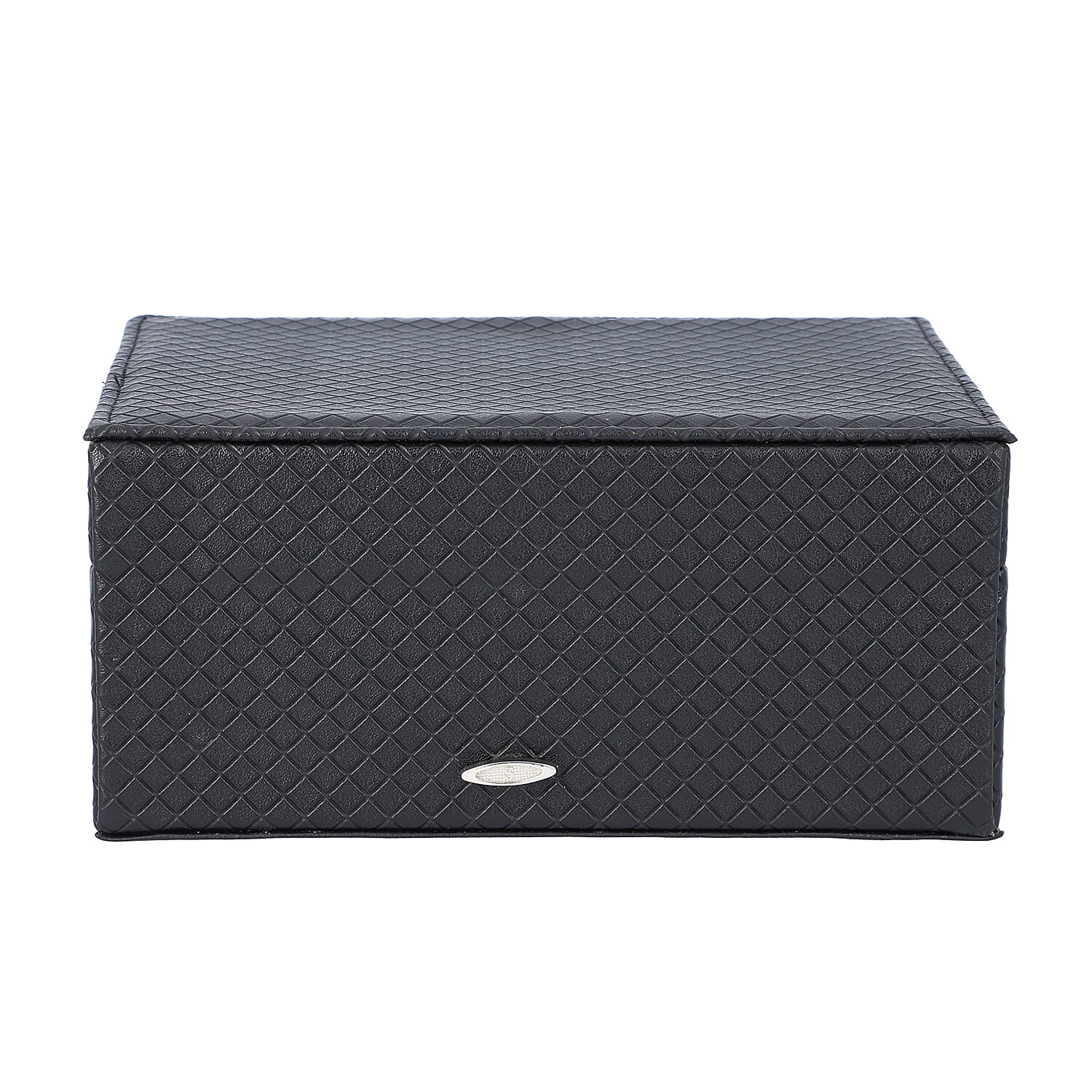 Black Faux Leather 2 Tier Music Jewelry Box with Dancer
