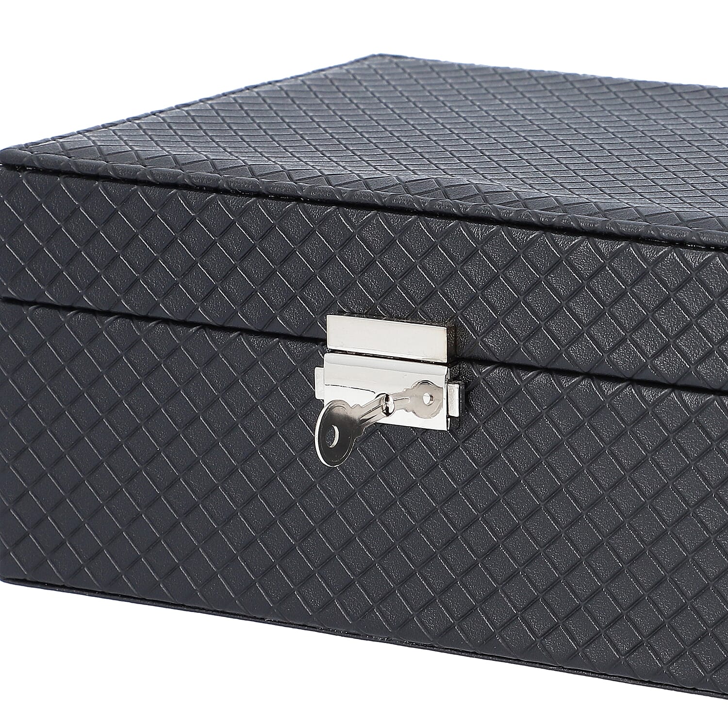 Black Faux Leather 2 Tier Music Jewelry Box with Dancer