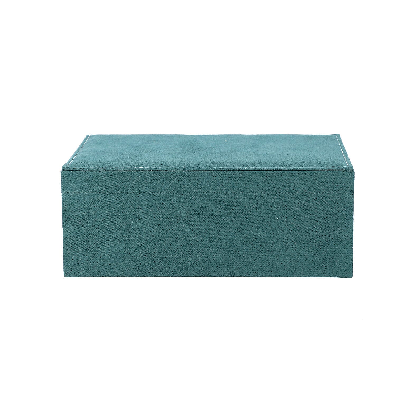 Dark Green Velvet 2 Tier Jewelry Box with Lock and Key