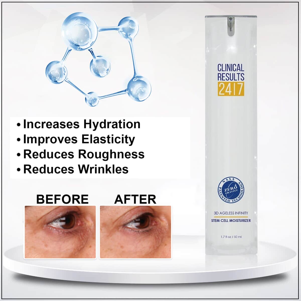 Clinical Results NASA 3D Ageless Infinity Stem Cell Moisturizer 1.7 oz image number 1