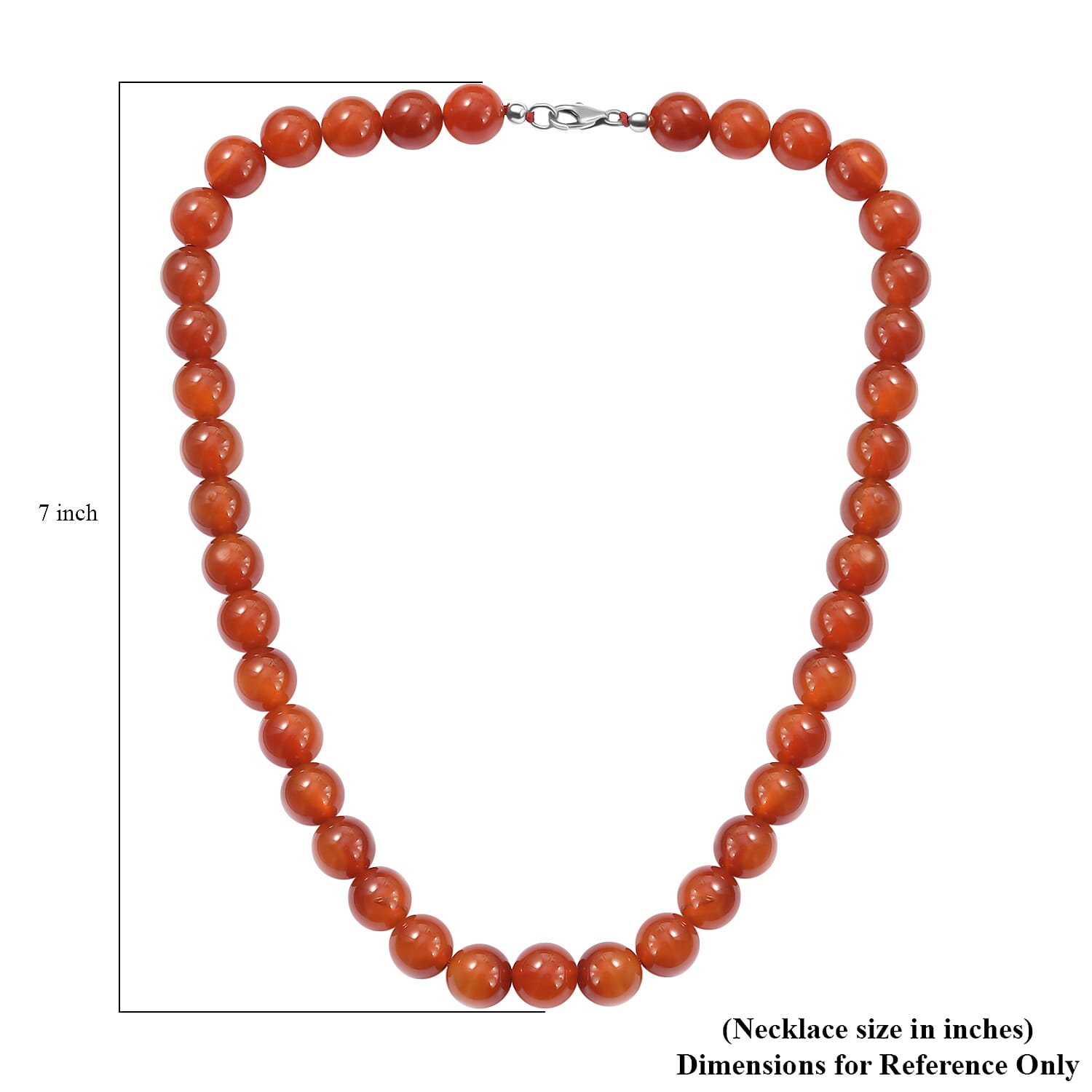 Ankur Treasure Chest Red Agate Beaded Necklace, 20 Inch Necklace in Sterling Silver, Silver Bead Necklace 484.60 ctw