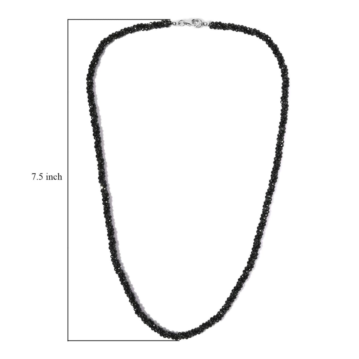 Ankur Treasure Chest Thai Black Spinel Beaded Necklace, 20 Inch Necklace in Sterling Silver, Silver Bead Necklace 80.00 ctw image number 5