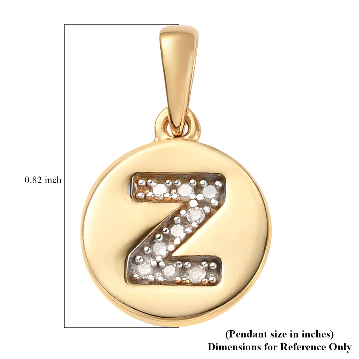 Lolos Exclusive Pick's Diamond Initial Z Pendant in 14K Yellow Gold Over Sterling Silver 0.07 ctw image number 4