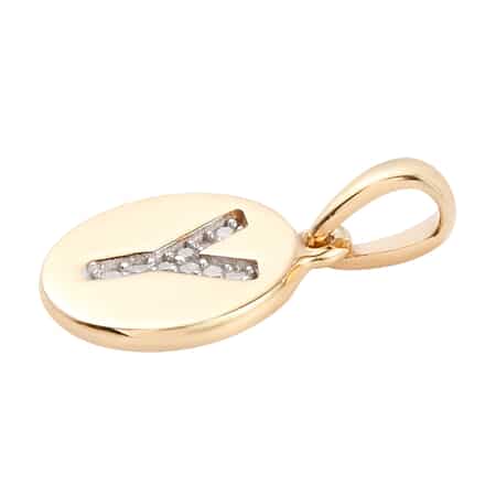 Lolos Exclusive Pick's Diamond Initial Y Pendant in 14K Yellow Gold Over Sterling Silver 0.05 ctw image number 3