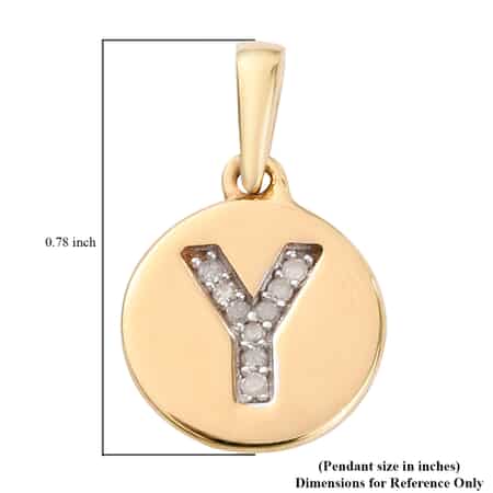 Lolos Exclusive Pick's Diamond Initial Y Pendant in 14K Yellow Gold Over Sterling Silver 0.05 ctw image number 5