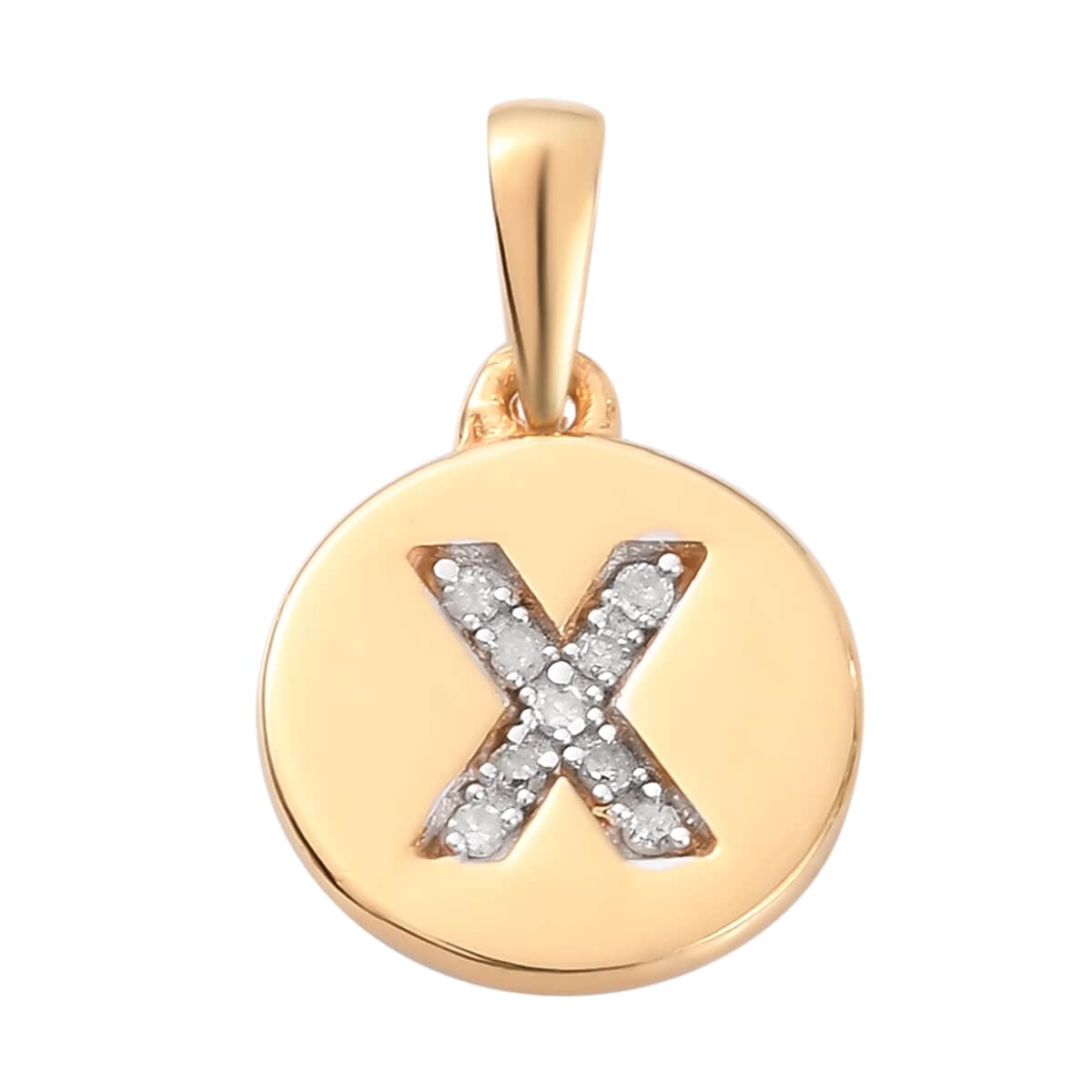 Lolos Exclusive Pick's Diamond Initial X Pendant in 14K Yellow Gold Over Sterling Silver 0.05 ctw image number 0