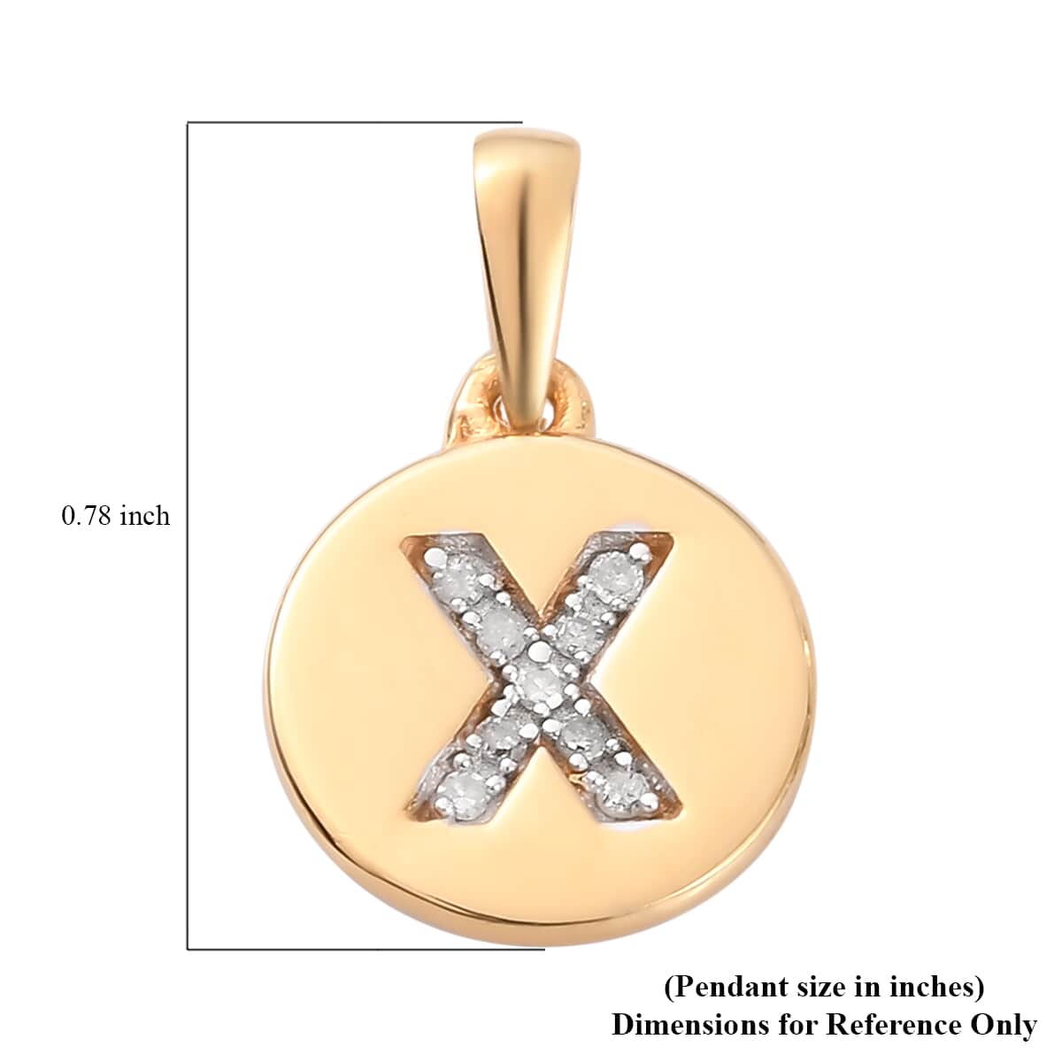 Lolos Exclusive Pick's Diamond Initial X Pendant in 14K Yellow Gold Over Sterling Silver 0.05 ctw image number 5
