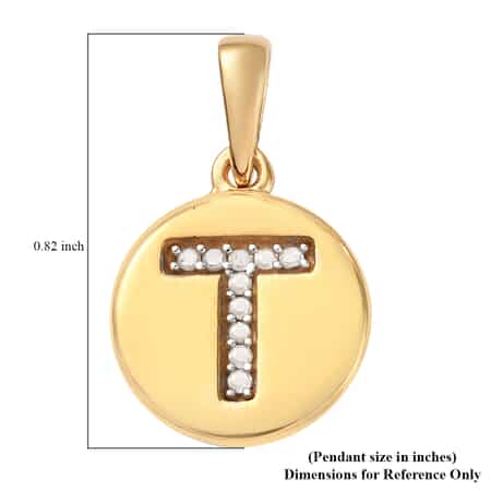 Lolos Exclusive Pick's Diamond Initial T Pendant in 14K Yellow Gold Over Sterling Silver 0.06 ctw image number 5