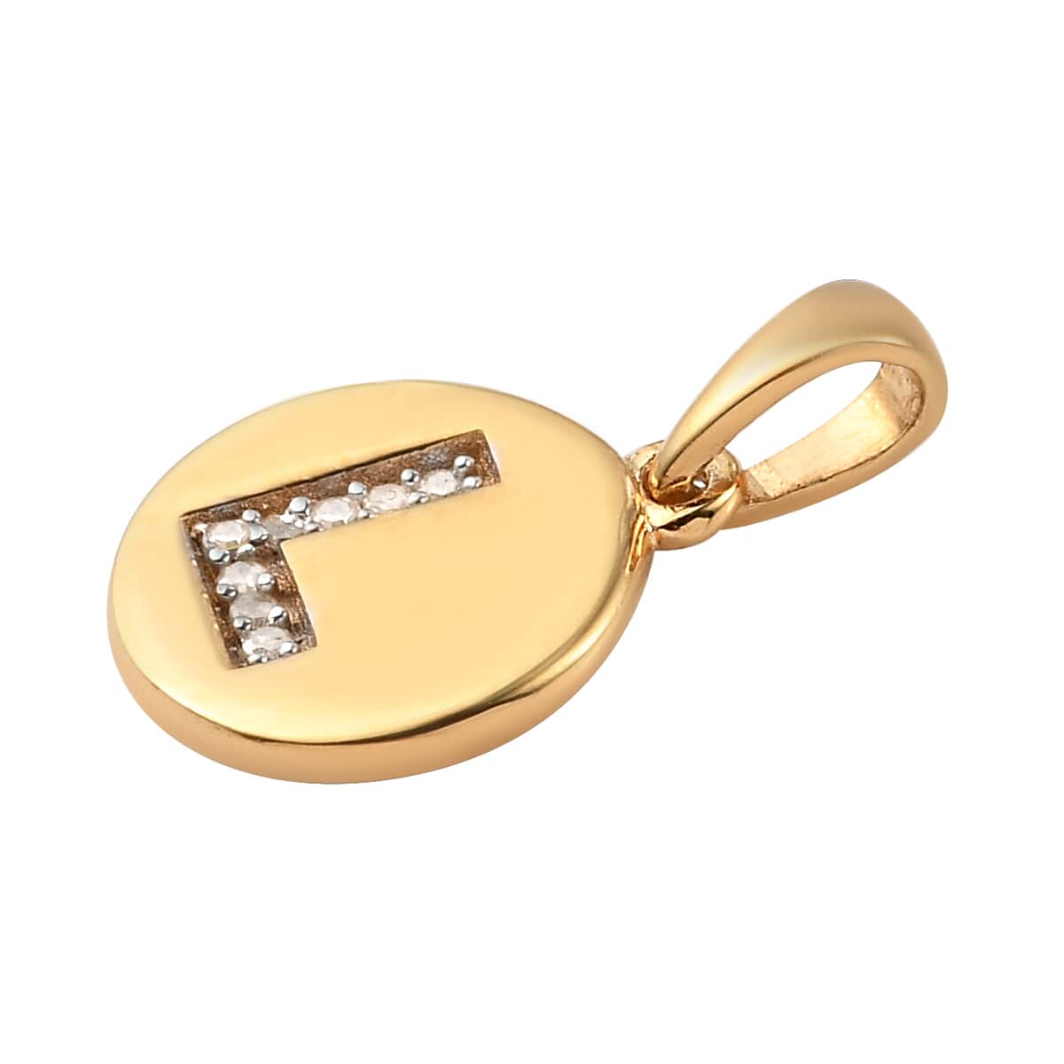 Lolos Exclusive Pick's Diamond Initial L Pendant in 14K Yellow Gold Over Sterling Silver 0.05 ctw image number 3