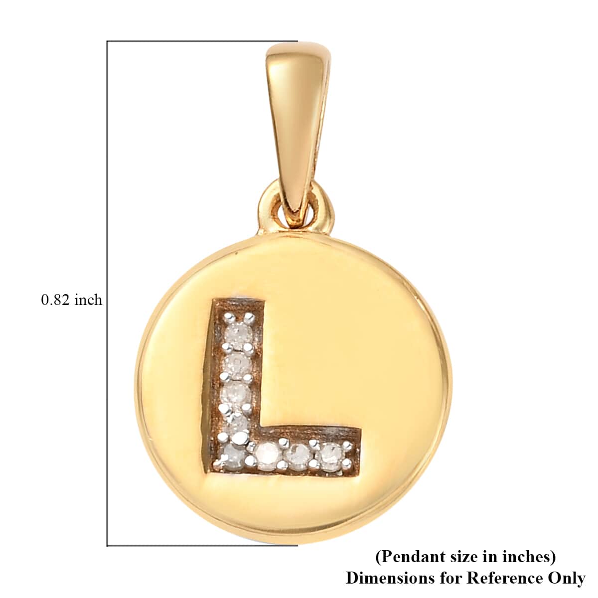 Lolos Exclusive Pick's Diamond Initial L Pendant in 14K Yellow Gold Over Sterling Silver 0.05 ctw image number 5