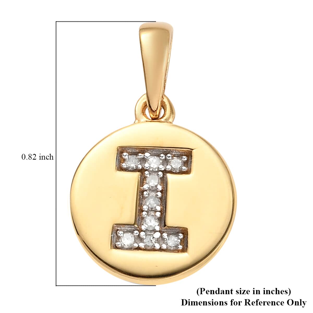 Lolos Exclusive Pick's Diamond Initial I Pendant in 14K Yellow Gold Over Sterling Silver 0.05 ctw image number 5