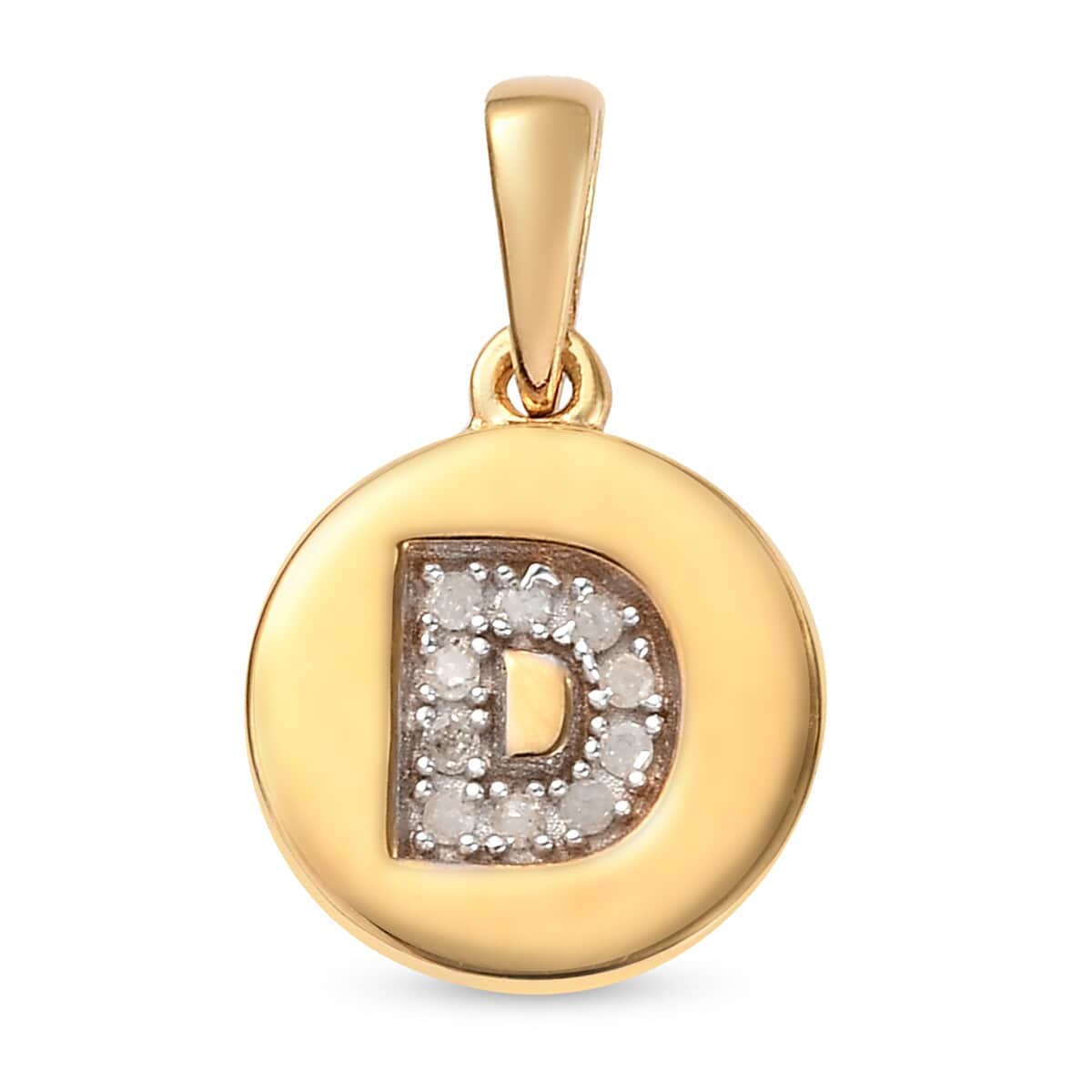 Lolos Exclusive Pick's Diamond Initial D Pendant in 14K Yellow Gold Over Sterling Silver 0.06 ctw image number 0