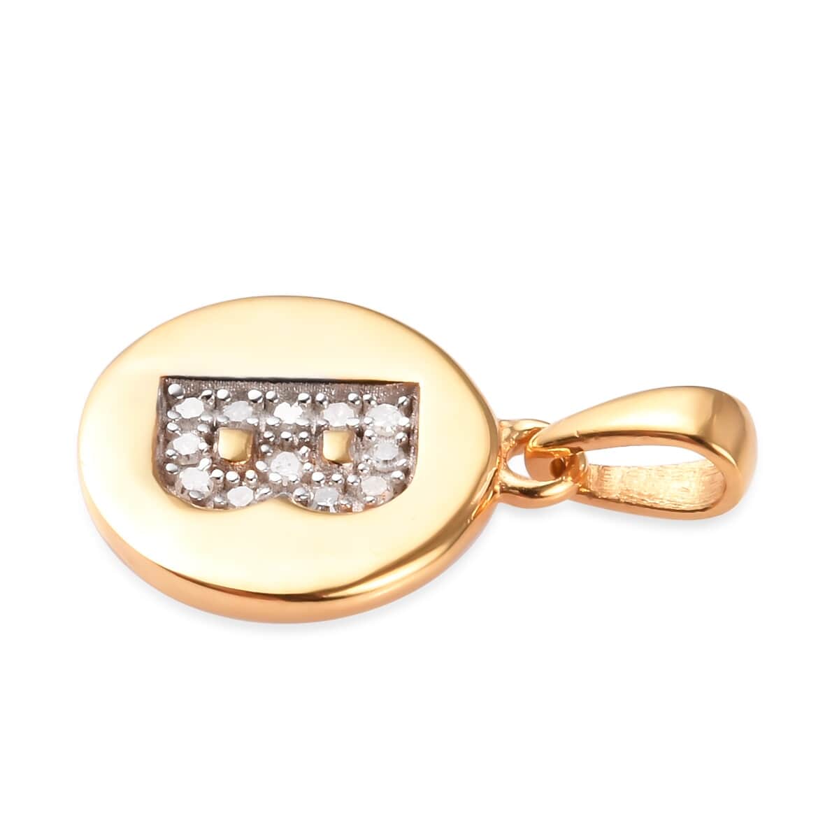 Lolos Exclusive Pick's Diamond Initial B Pendant in 14K Yellow Gold Over Sterling Silver 0.07 ctw image number 2
