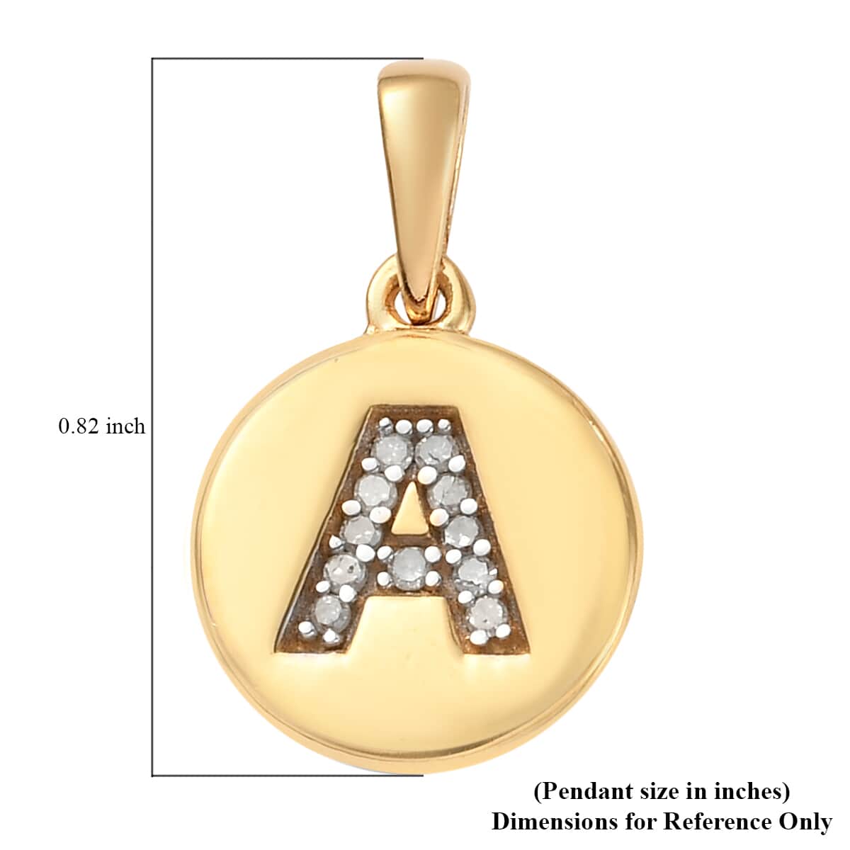 Lolos Exclusive Pick's Diamond Initial A Pendant in 14K Yellow Gold Over Sterling Silver 0.07 ctw image number 5