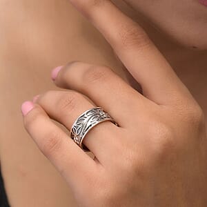 D'Joy Floral Spinner Ring in Sterling Silver (Size 9.0) 4.90 Grams