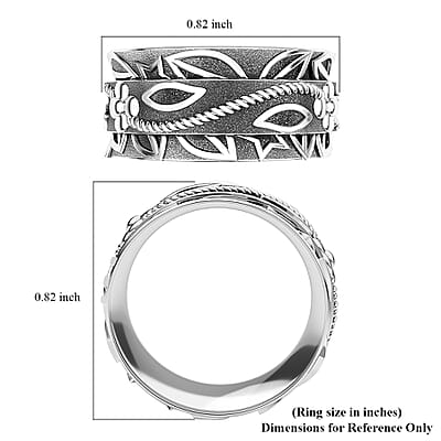 D'Joy Floral Spinner Ring in Sterling Silver (Size 9.0) 4.90 Grams