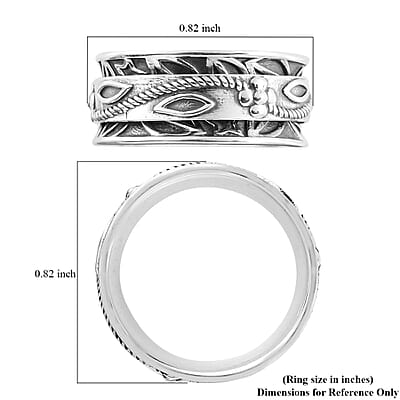 D'Joy Floral Spinner Ring in Sterling Silver (Size 9.0) 4.90 Grams