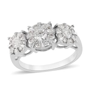 14K White Gold H I1 Diamond Ring (Size 7.0) 4.30 Grams 1.00 ctw