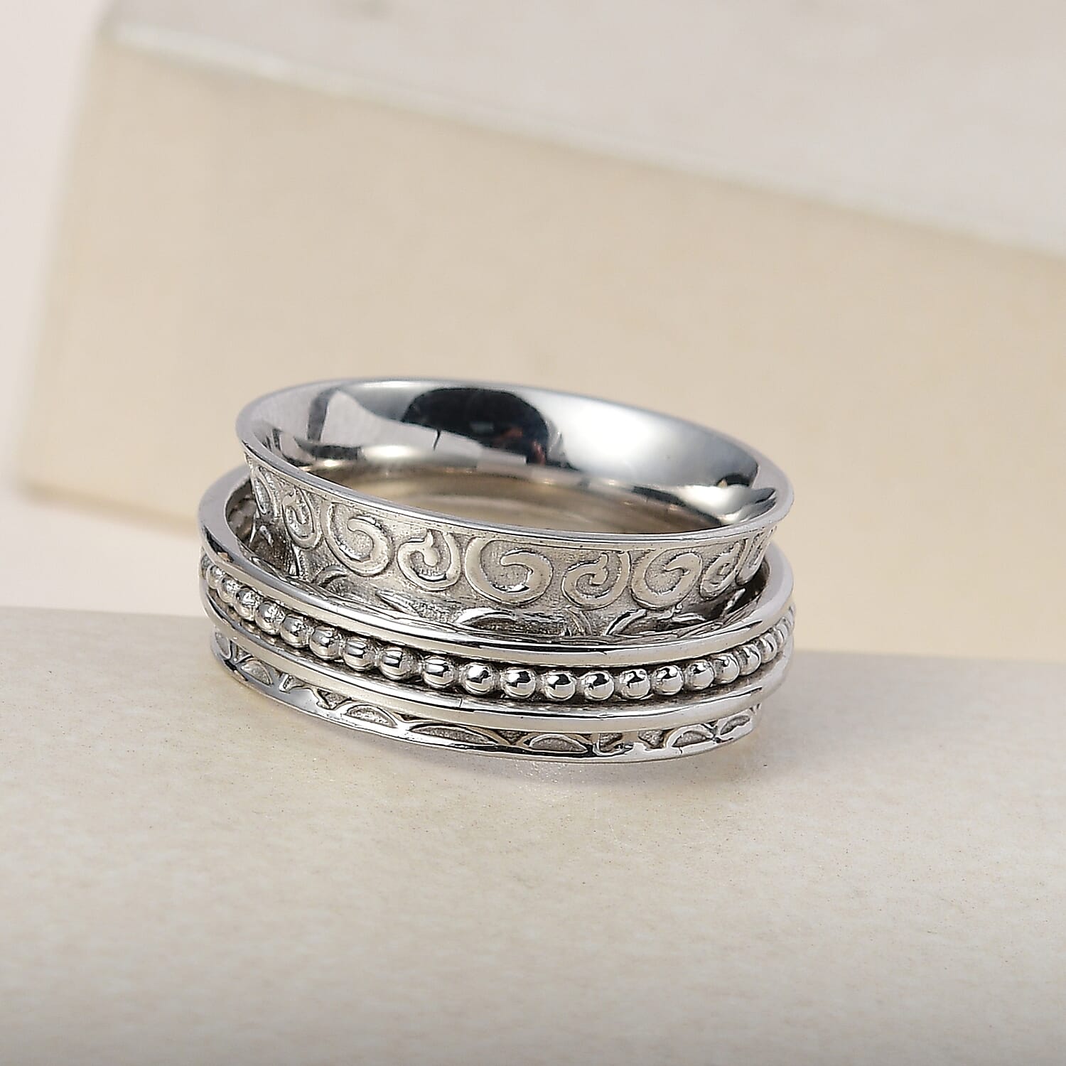 D'Joy Spinner Ring in Sterling Silver (Size 10.0) 4.15 Grams