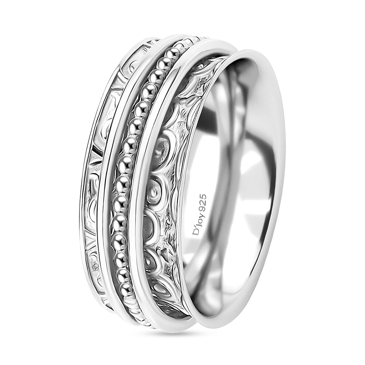 D'Joy Spinner Ring in Sterling Silver (Size 10.0) 4.15 Grams