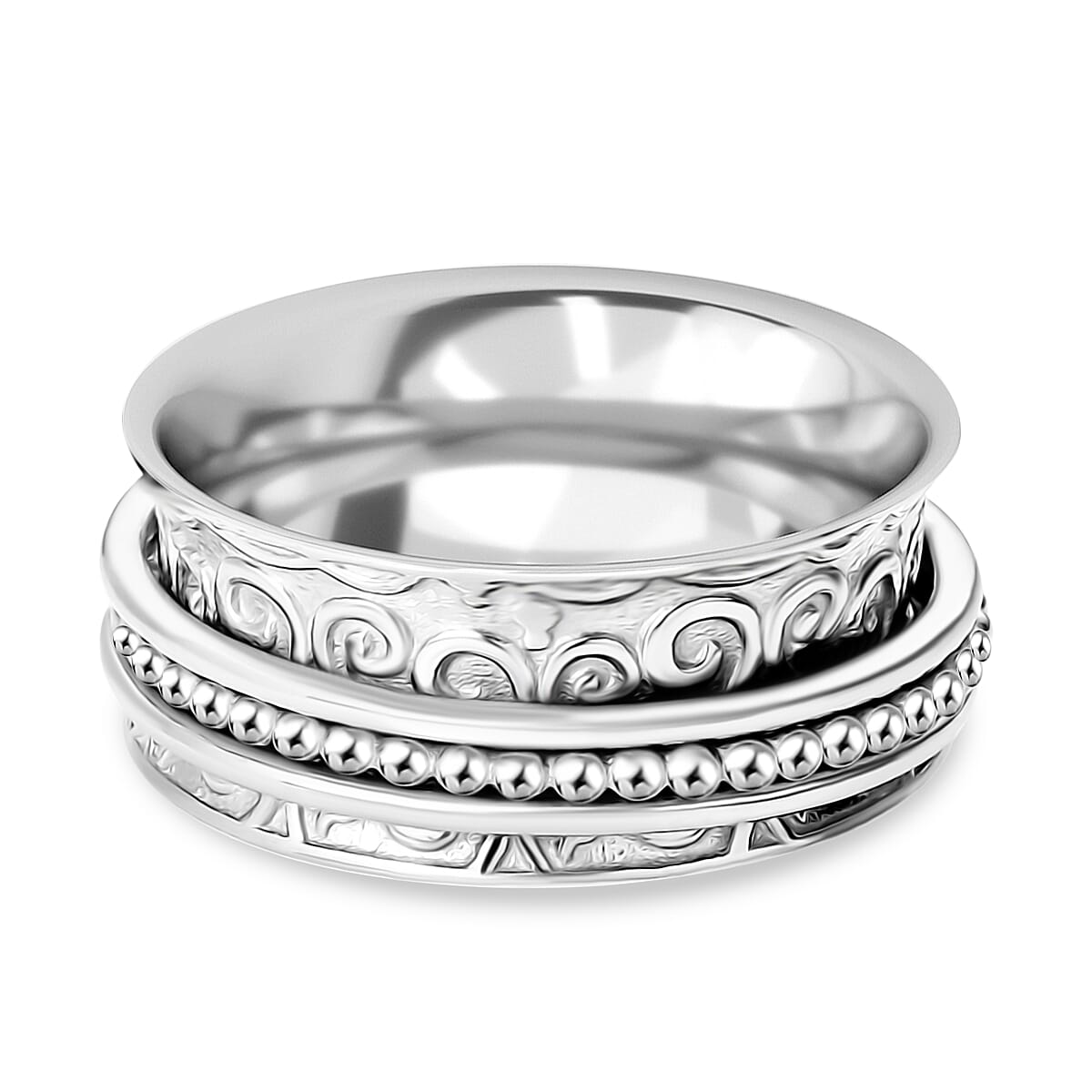 D'Joy Spinner Ring in Sterling Silver (Size 10.0) 4.15 Grams