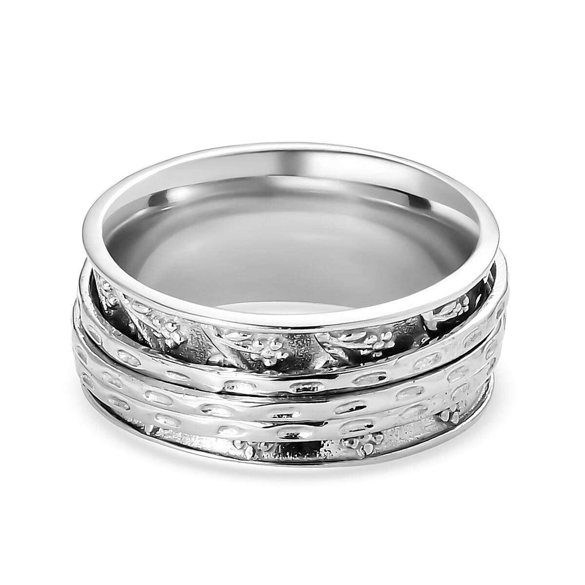 D'Joy Sterling Silver Spinner Ring, Anxiety Ring for Women, Fidget Rings for Anxiety for Women, Stress Relieving Anxiety Ring, Promise Rings (Size 7.0) (7.30 g) image number 6
