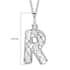 Artisan Crafted Polki Diamond Initial R Pendant Necklace (20 Inches) in Platinum Over Sterling Silver image number 5