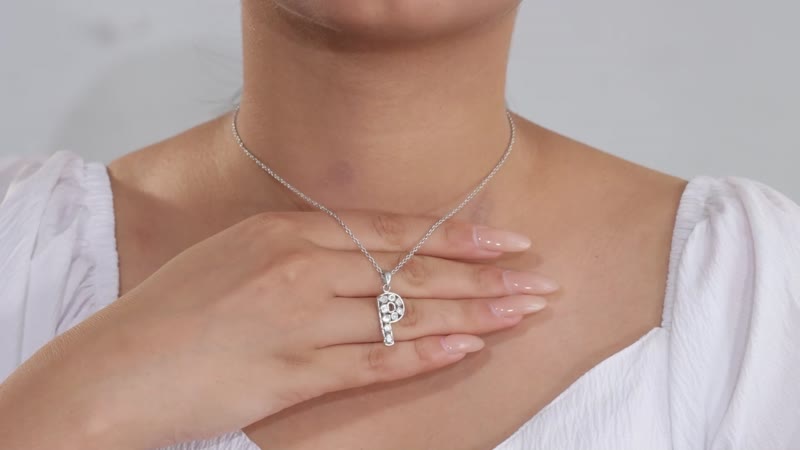 Artisan Crafted Polki Diamond Initial "A" Pendant Necklace (20 Inches) in Platinum Over Sterling Silver 0.50 ctw