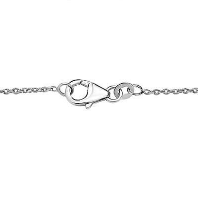 Natural Uncut Polki Diamond 0.50 ctw Initial P Pendant Necklace in Platinum Over Sterling Silver 20 Inches