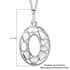 Artisan Crafted Polki Diamond Initial O Pendant Necklace (20 Inches) in Platinum Over Sterling Silver image number 5