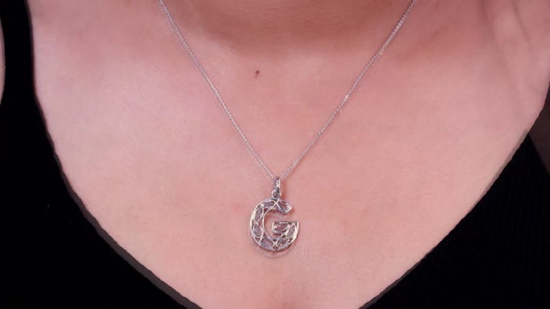 Artisan Crafted Polki Diamond Initial "A" Pendant Necklace (20 Inches) in Platinum Over Sterling Silver 0.50 ctw