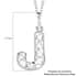 Artisan Crafted Polki Diamond Initial J Pendant Necklace (20 Inches) in Platinum Over Sterling Silver image number 5