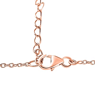 Artisan Crafted Polki Diamond Dainty Drop Station Necklace 18-20 Inches in 14K Rose Gold Over Sterling Silver 2.00 ctw