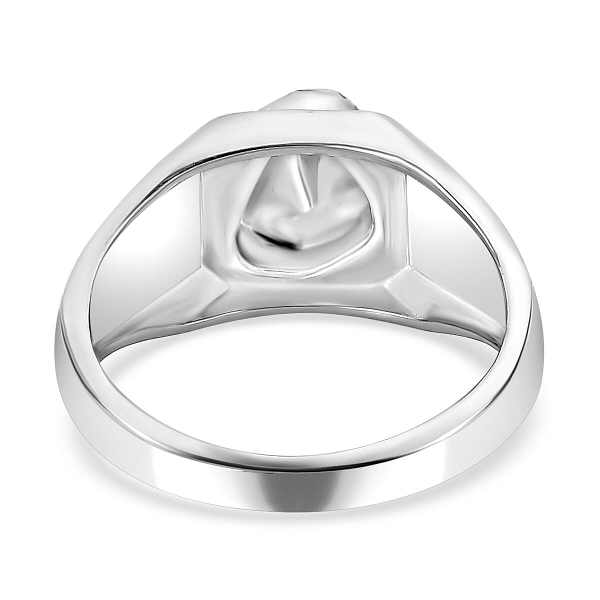 Polki Diamond Men's Ring in Platinum Over Sterling Silver (Size 10.0) 0.50 ctw