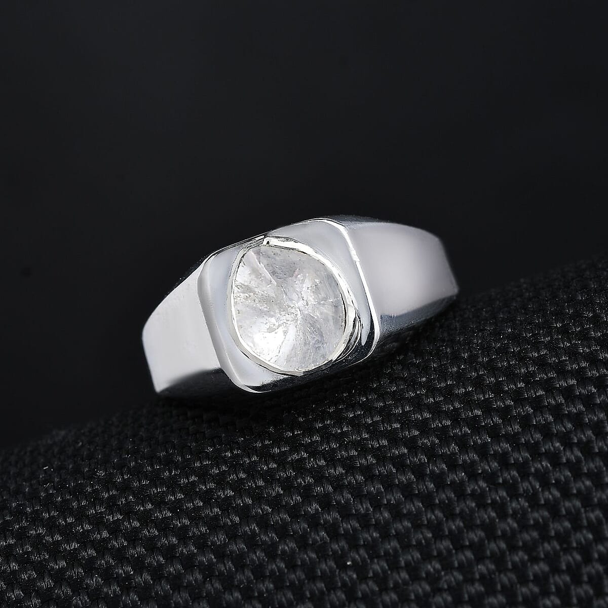 Polki Diamond Men's Ring in Platinum Over Sterling Silver (Size 14.0) 0.50 ctw image number 1