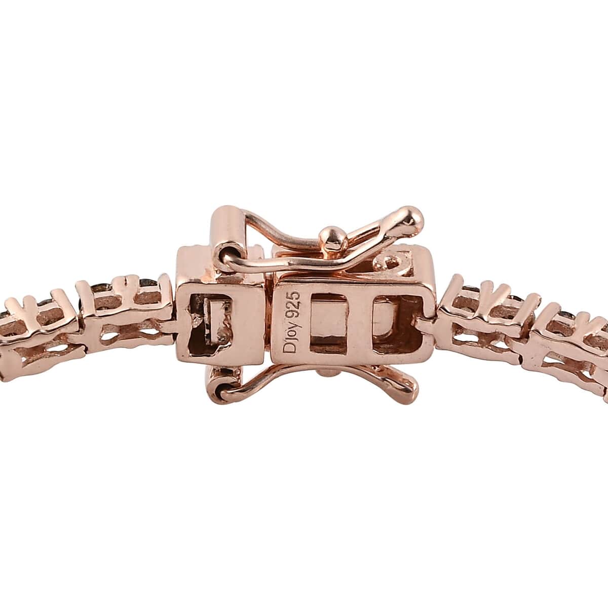 Natural Champagne Diamond Tennis Bracelet in Vermeil Rose Gold Over Sterling Silver (7.25 In) 3.00 ctw image number 3