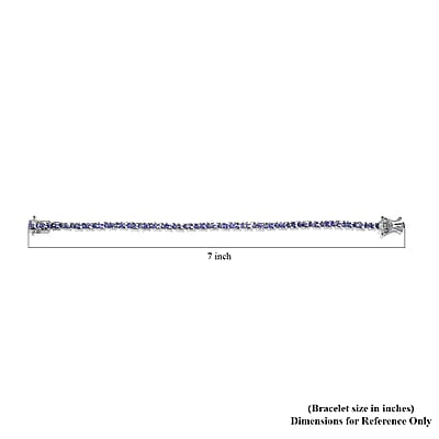 Tanzanite Tennis Bracelet in Platinum Over Sterling Silver (6.50 In) 7.25 ctw