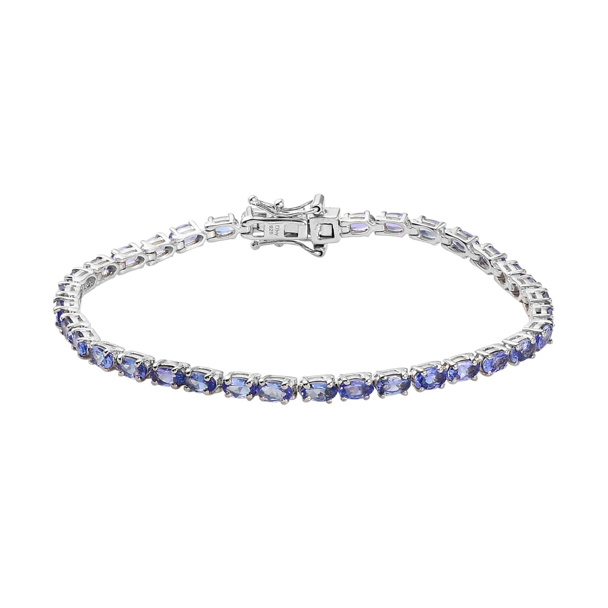 Tanzanite Tennis Bracelet in Platinum Over Sterling Silver (7.25 In) 7.35 ctw image number 0