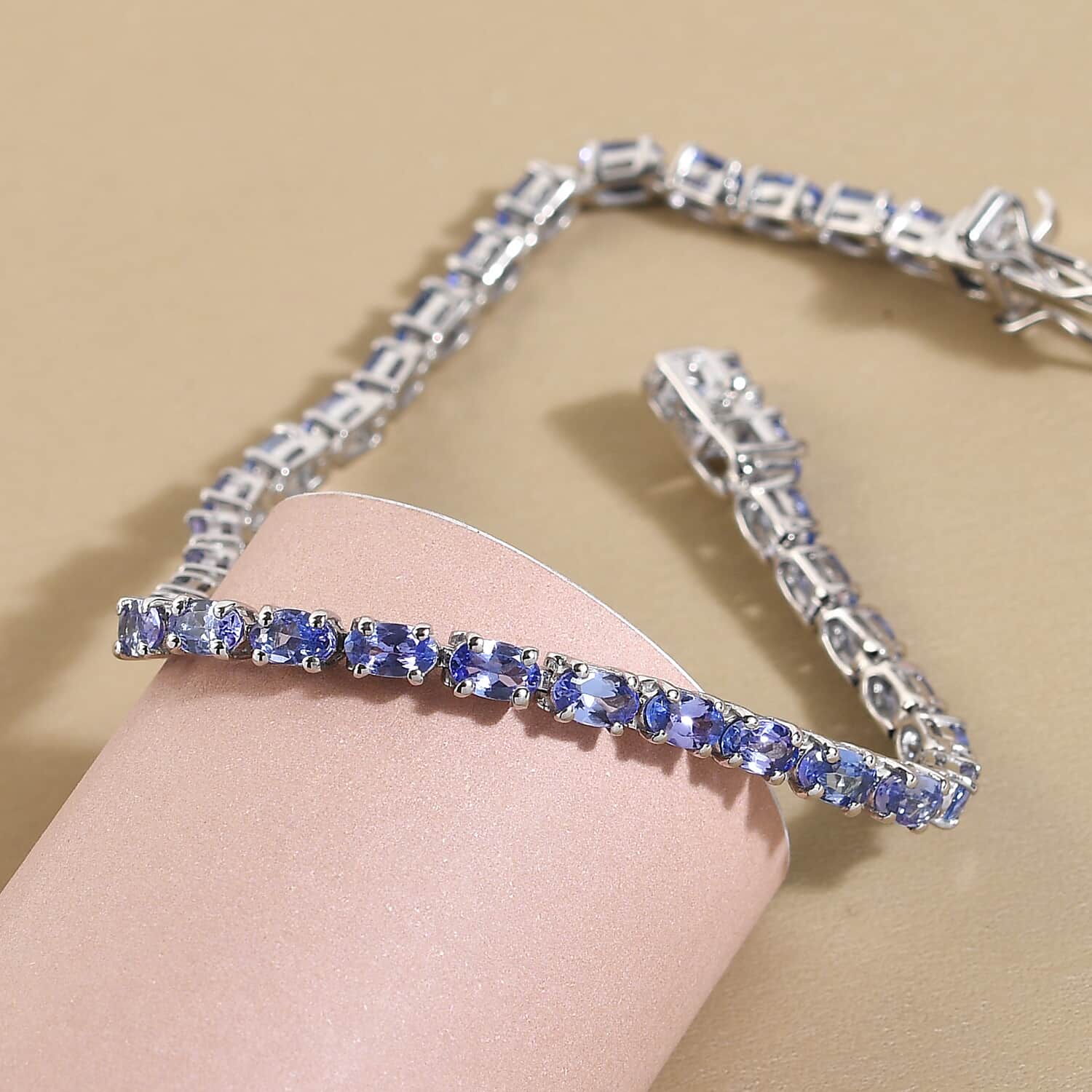 Tanzanite Platinum over 925 hotsell Sterling Silver Bracelet - 7 1/4