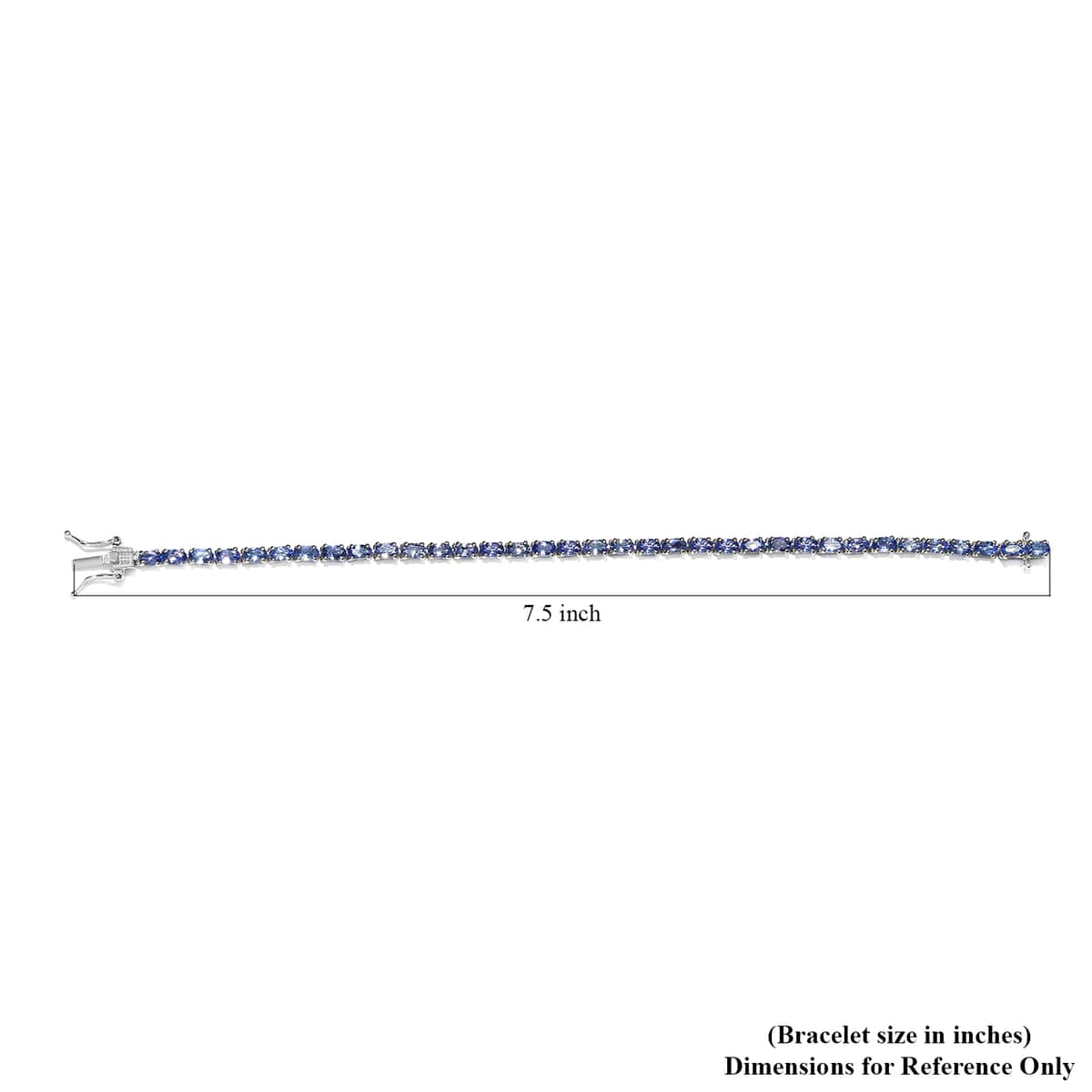 Tanzanite Tennis Bracelet in Platinum Over Sterling Silver (7.25 In) 7.35 ctw image number 6