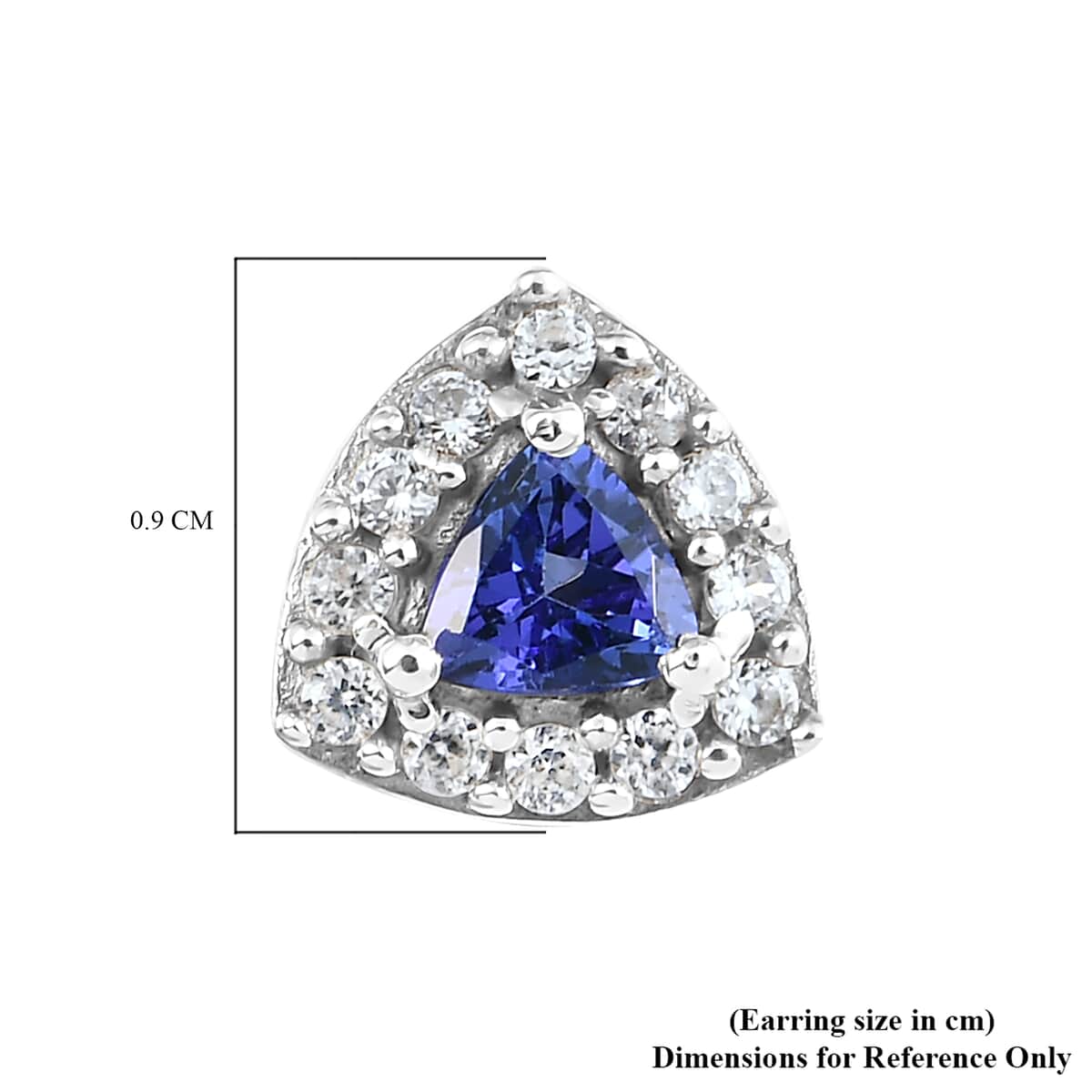 AAA Tanzanite and White Zircon Halo Stud Earrings in Platinum Over Sterling Silver 0.75 ctw image number 6