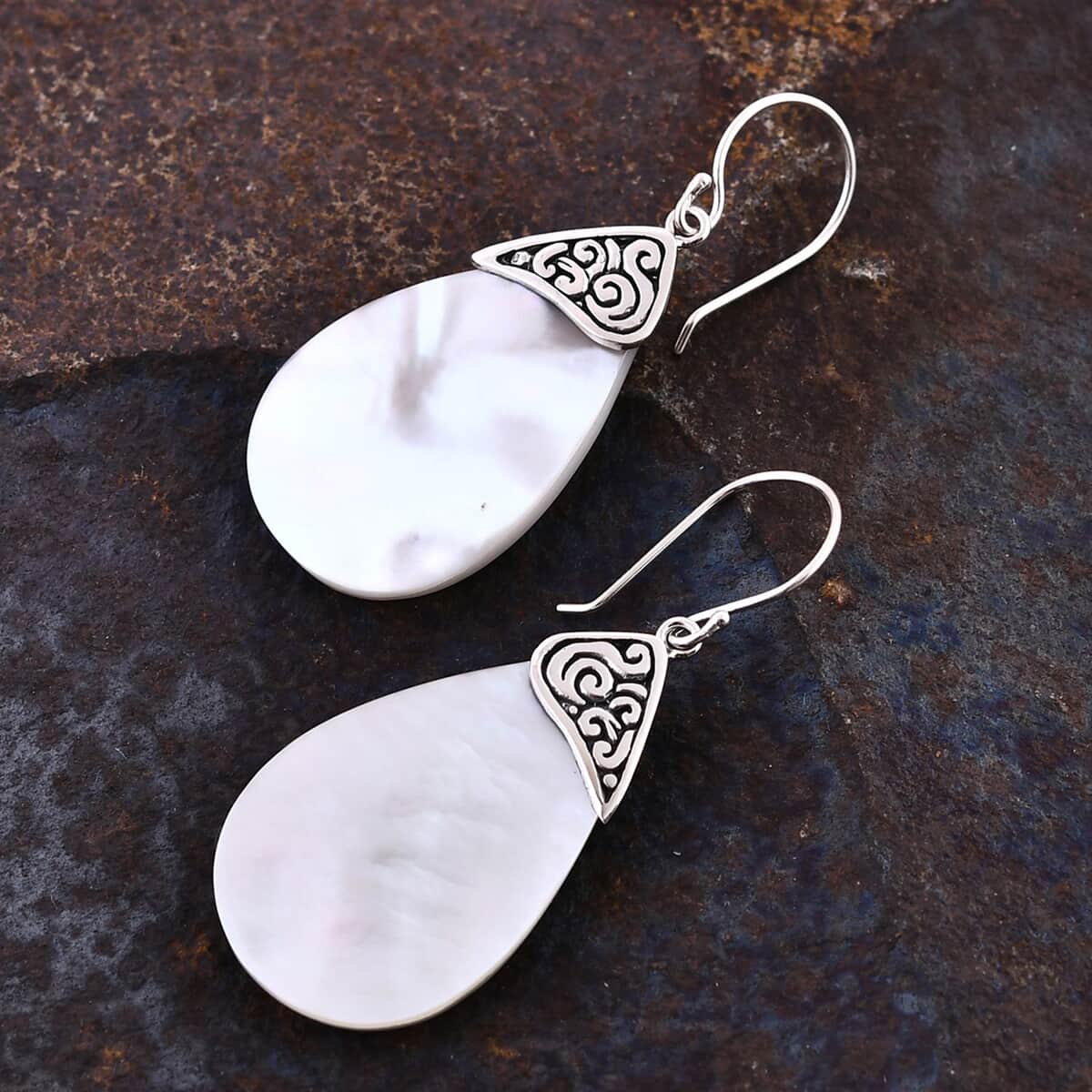 Mother of Pearl Drop Earrings in Sterling Silver image number 1
