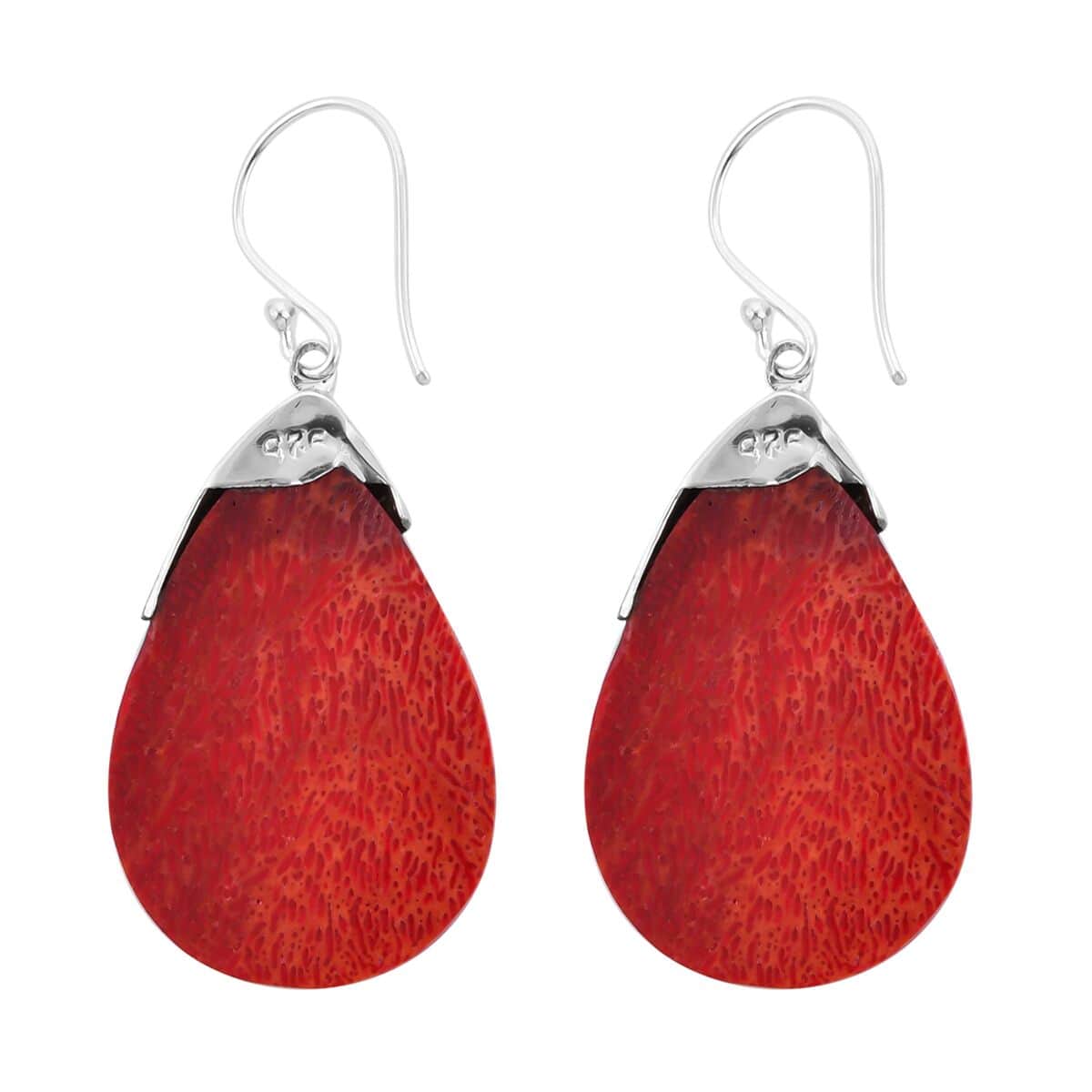 Sponge Coral Earrings in Sterling Silver,Silver Drop Earrings image number 3