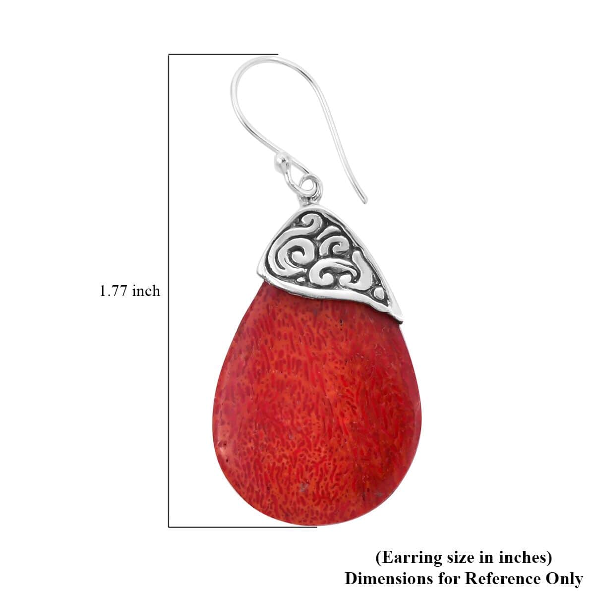 Sponge Coral Earrings in Sterling Silver,Silver Drop Earrings image number 4