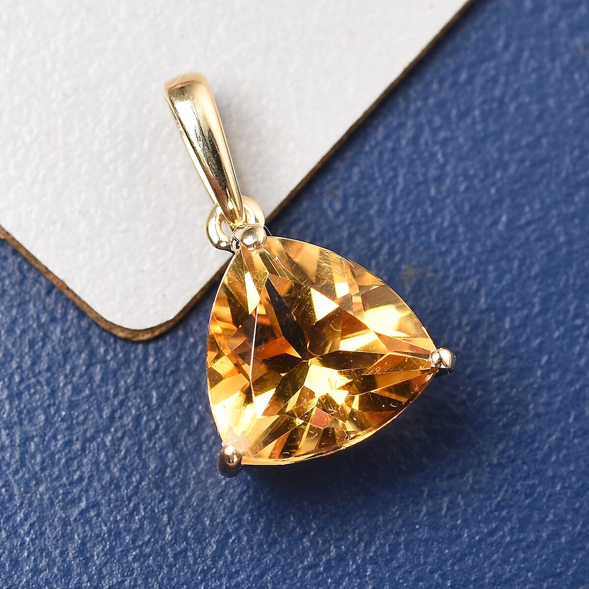 10K Yellow Gold Premium Brazilian Citrine Pendant 1.50 ctw image number 1