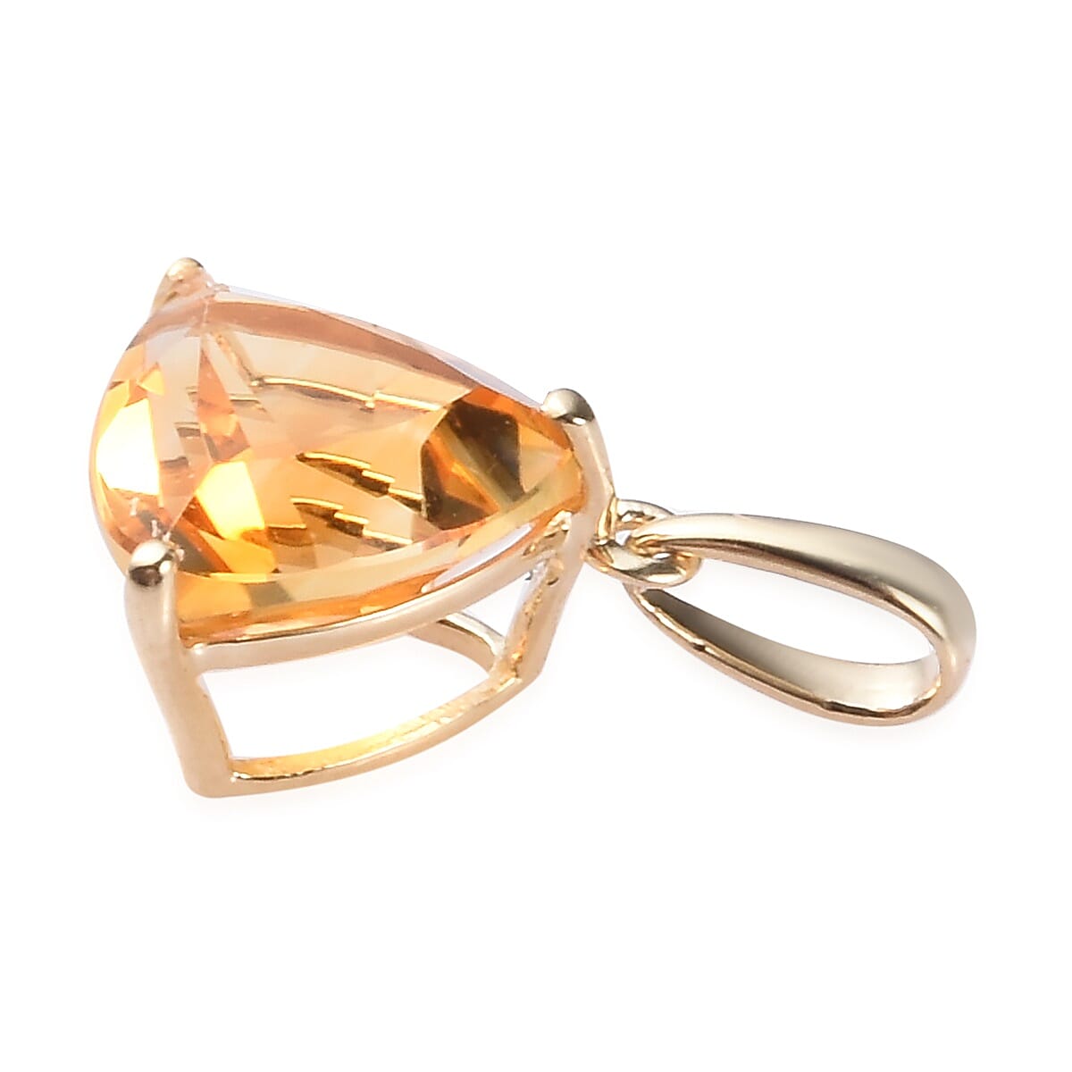 10K Yellow Gold Premium Brazilian Citrine Pendant 1.50 ctw image number 2