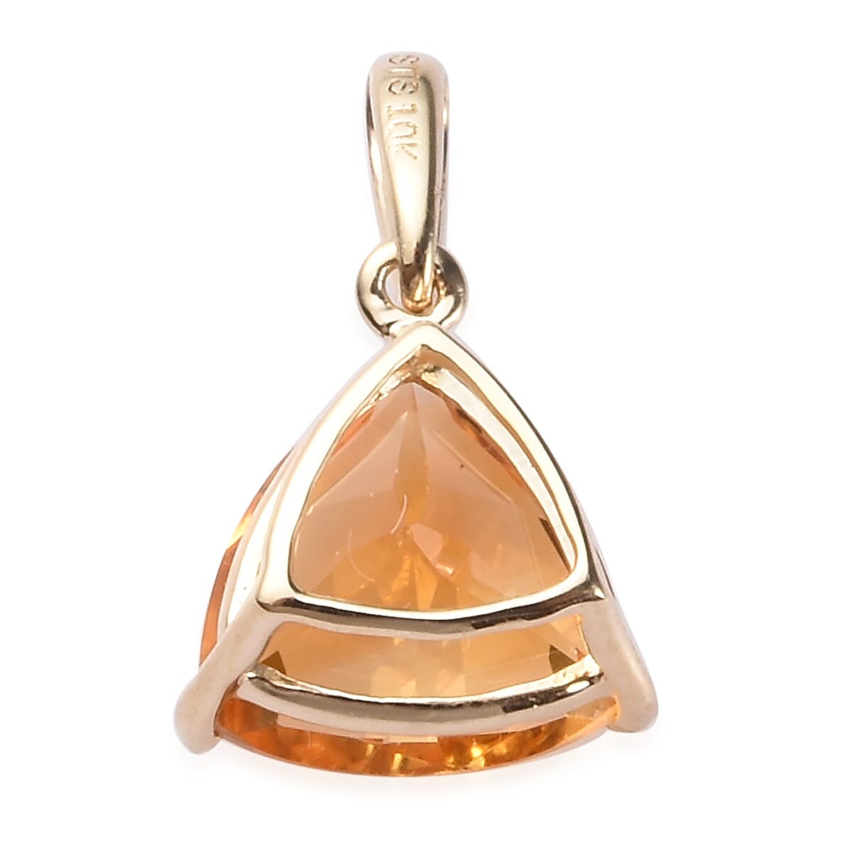 10K Yellow Gold Premium Brazilian Citrine Pendant 1.50 ctw image number 3