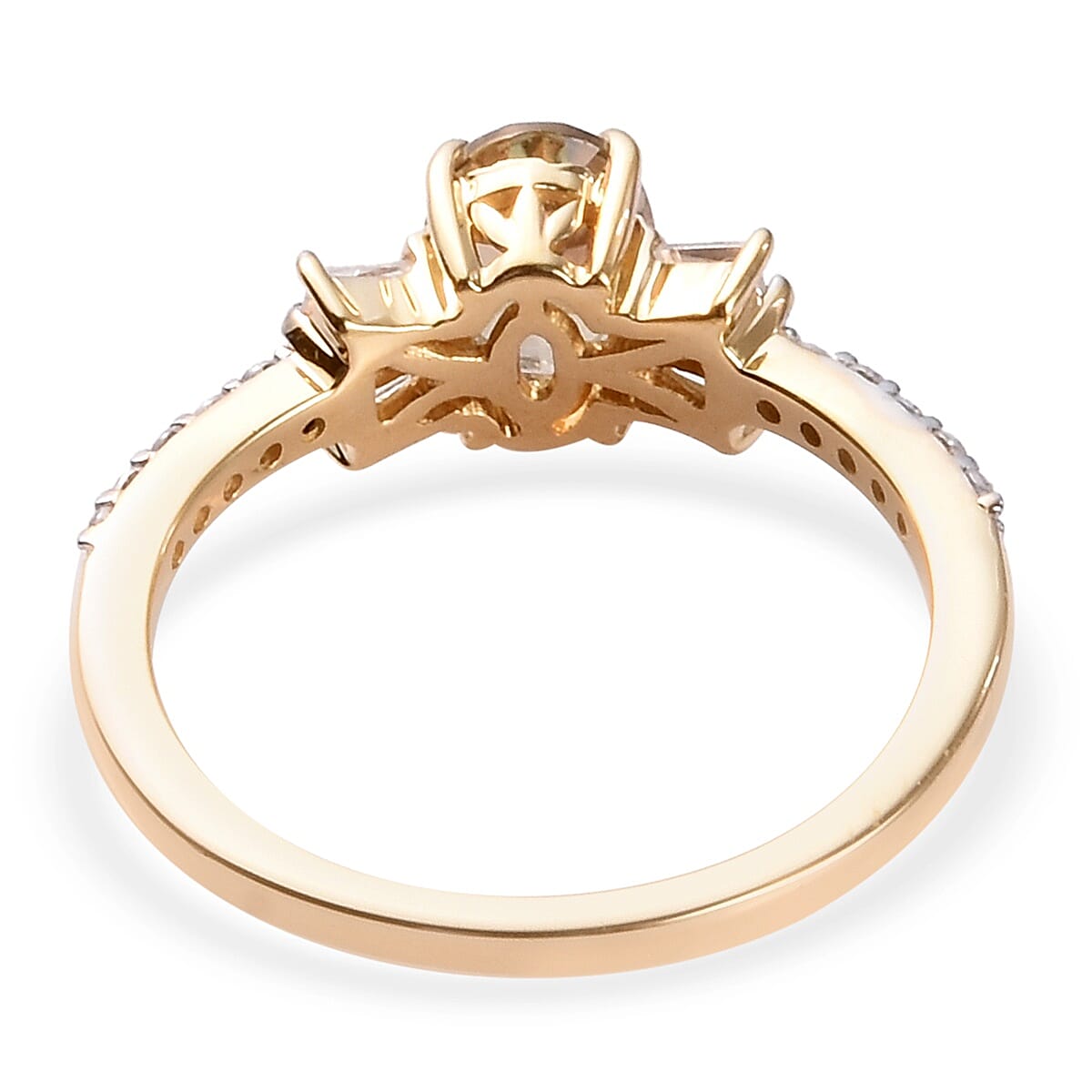 10K Yellow Gold AAA Turkizite and Zircon Ring (Size 6.0) 1.30 ctw
