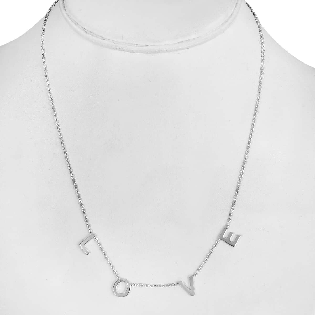 LOVE Necklace 18 Inches in Platinum Over Sterling Silver 4.95 Grams image number 2