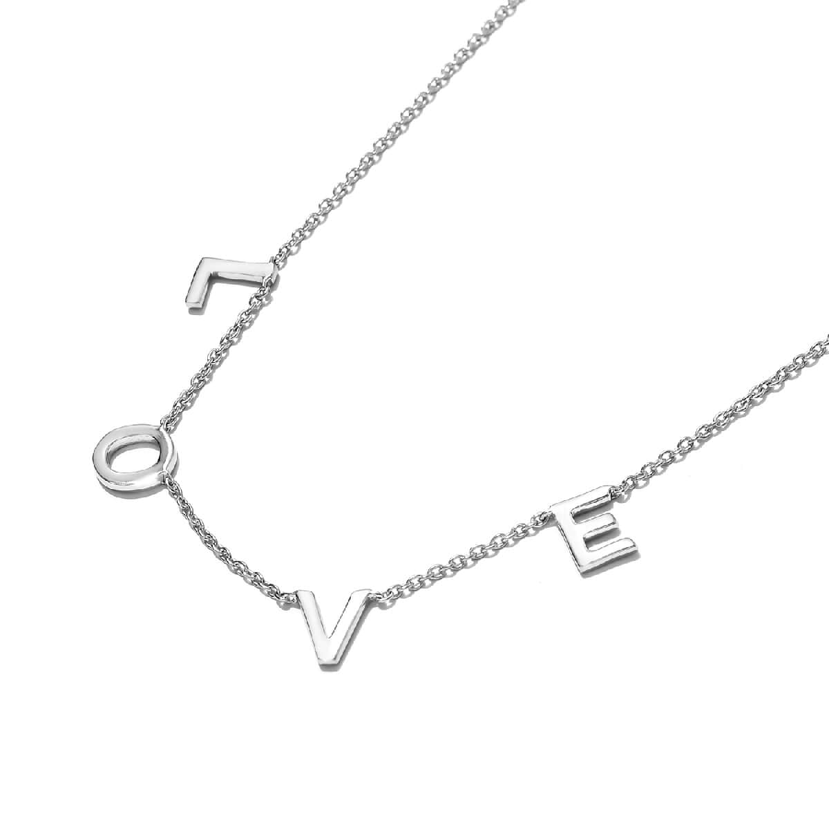 LOVE Necklace 18 Inches in Platinum Over Sterling Silver 4.95 Grams image number 3